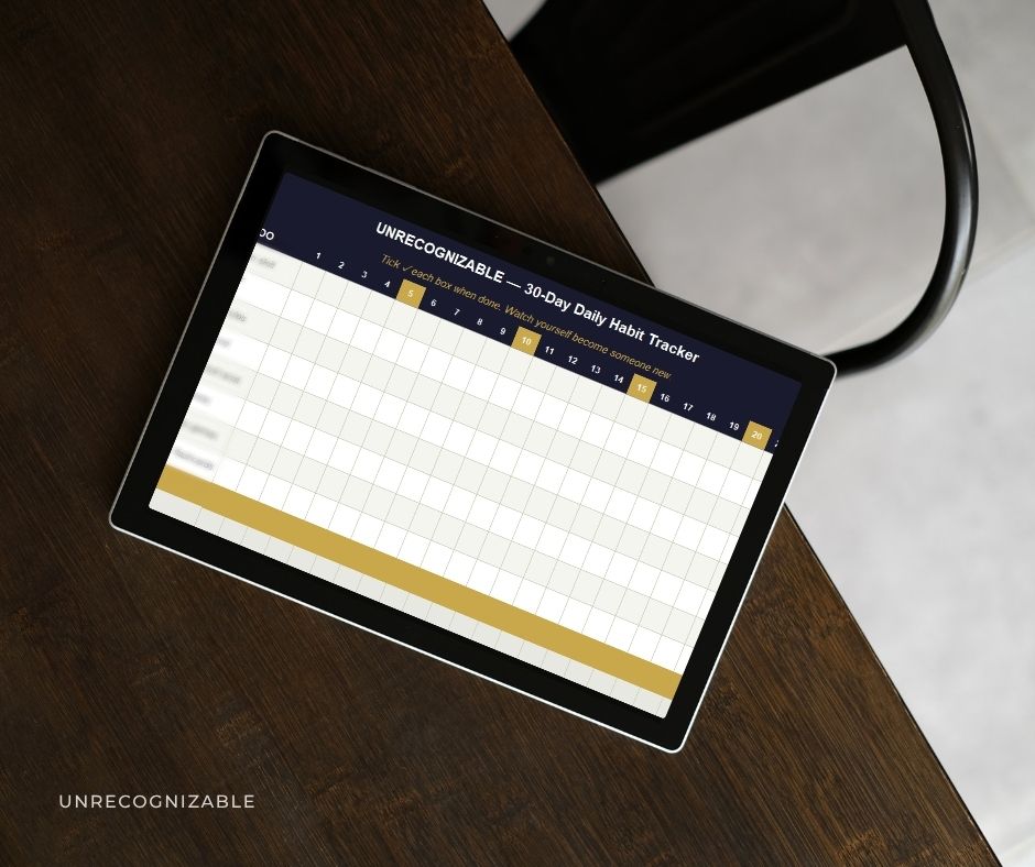 UNRECOGNIZABLE 30-Day Daily Habit Tracker