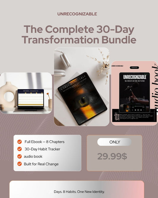 UNRECOGNIZABLE: Complete Bundle (Ebook + Audiobook + Habit Tracker)
